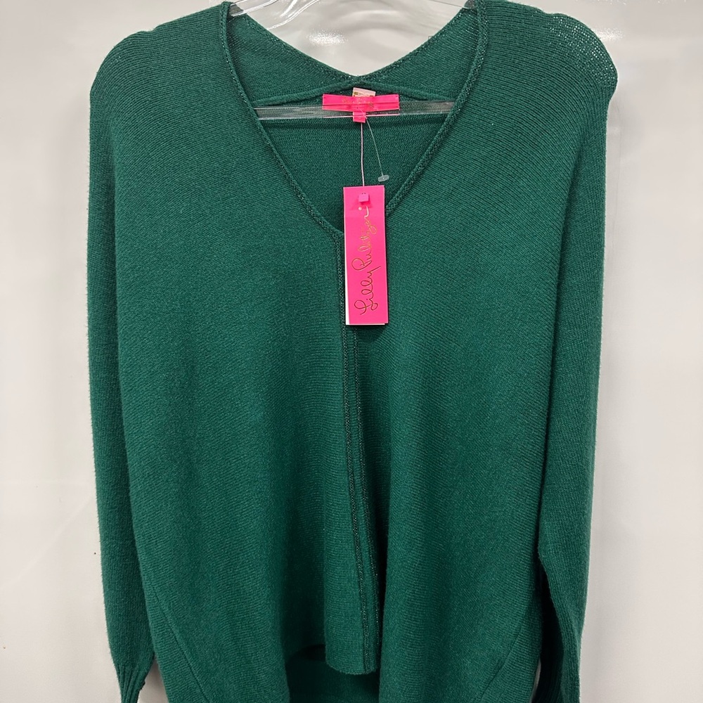 NWT Lilly Pulitzer Green V-Neck Sweater - Picture 8 of 9